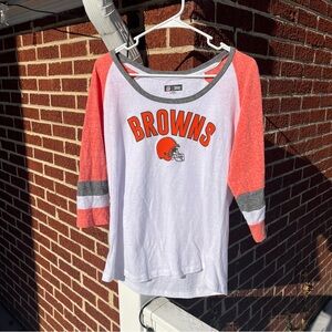 NFL Long Sleeve Tee White and Orange